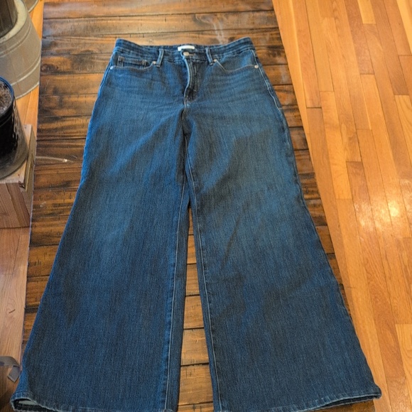 Good American Good Waist Palazzo Jeans Wide Leg Stretch - Picture 3 of 9